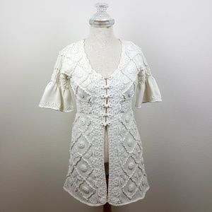 Knitted & Knotted Bell Sleeve 3/4 Length Sweater